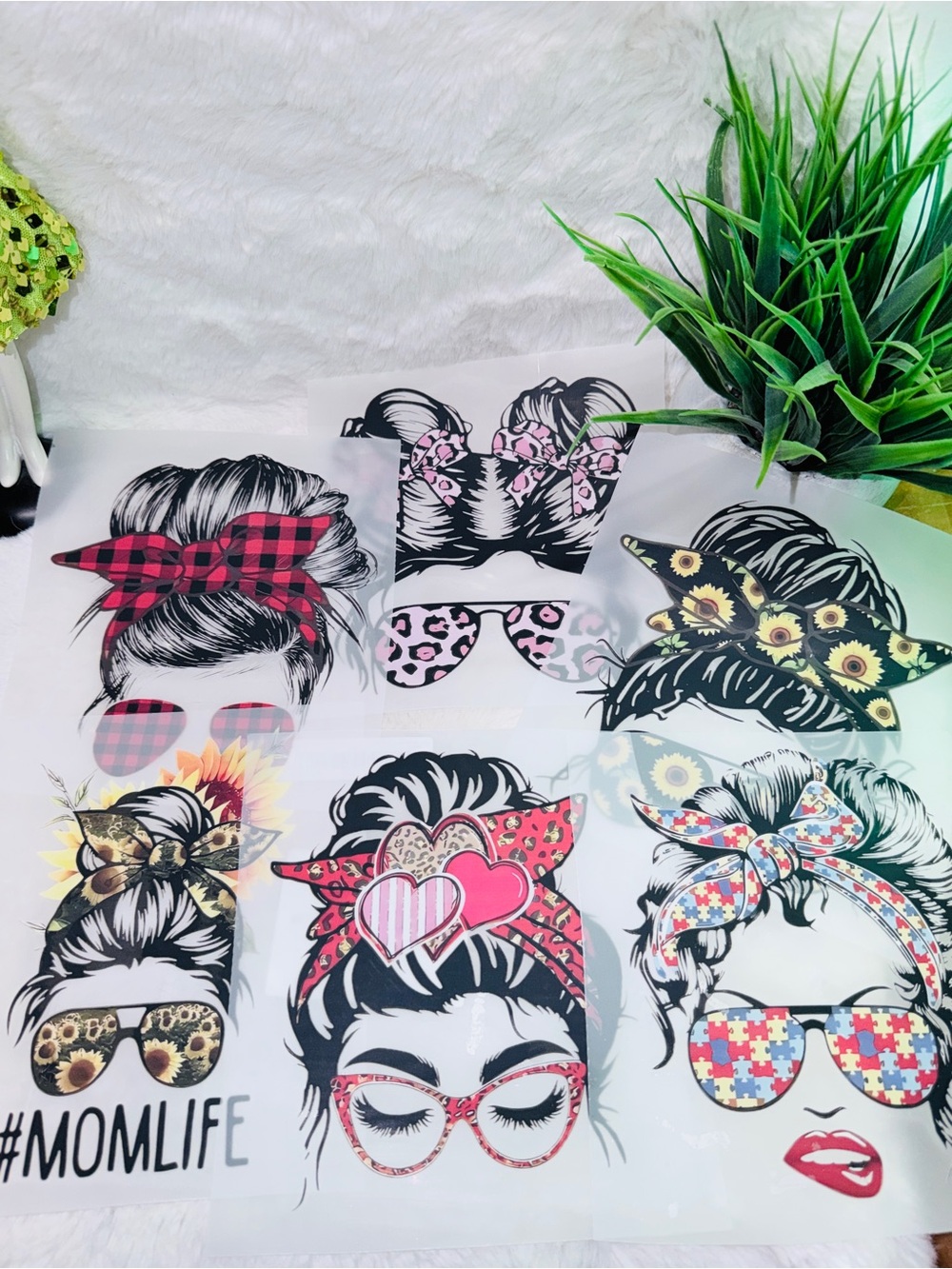 6 Iron On Cool Momlife Bandana T-Shirt Transfers - 8x10” 💝